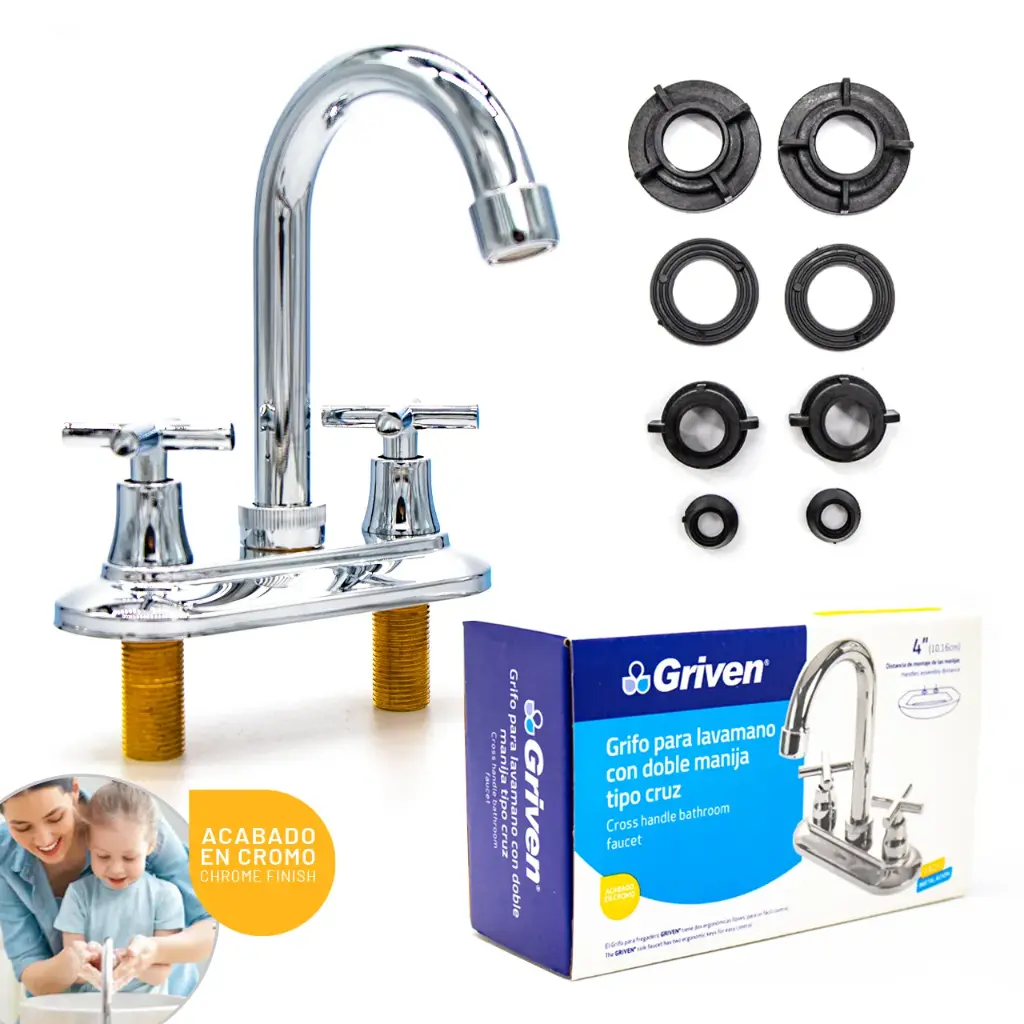 Grifo doble cruz  de lavamanos griven