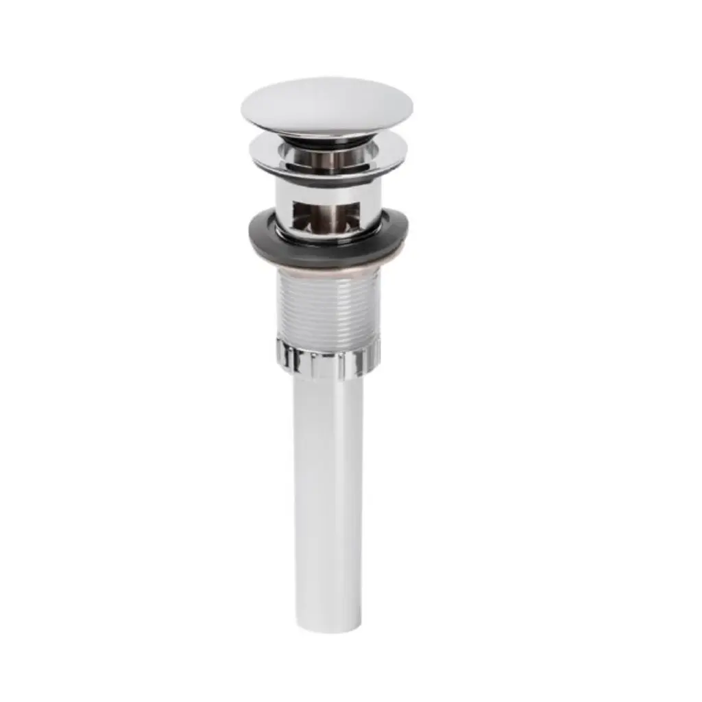 desague de lavamanos cromado pvc push botton con rebosadero
