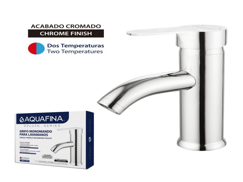 Grifo monomando para lavamanos cromado redondo AF
