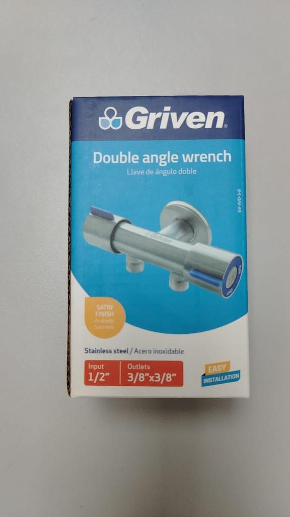 Llave de angulo doble 1/2 x 3/8x3/8