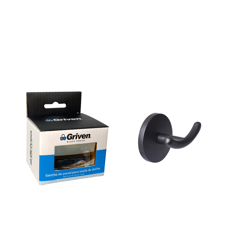 Gancho negro para toalla griven