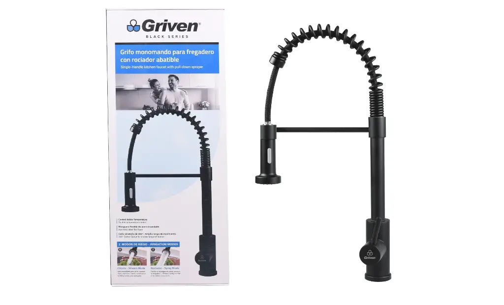 Llave estirable de fregador negra spring griven
