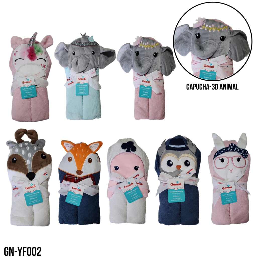 Toalla con capucha de animalas genial