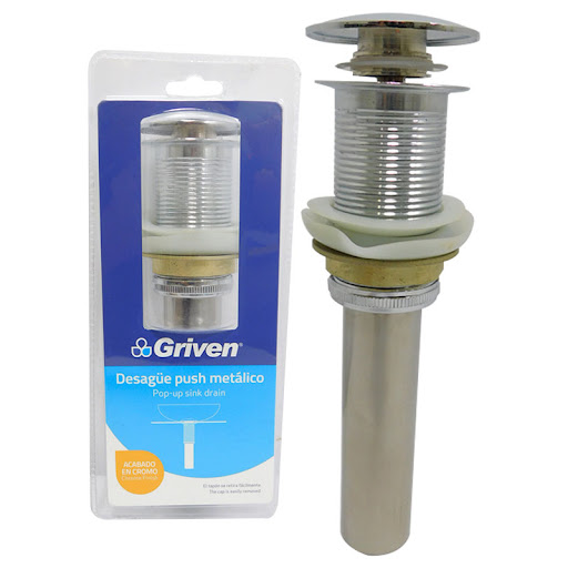 Desague de lavamanos cromado inoxidable sin rebosadero