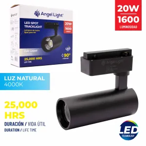 Led spot tracklight 20w negro angel light
