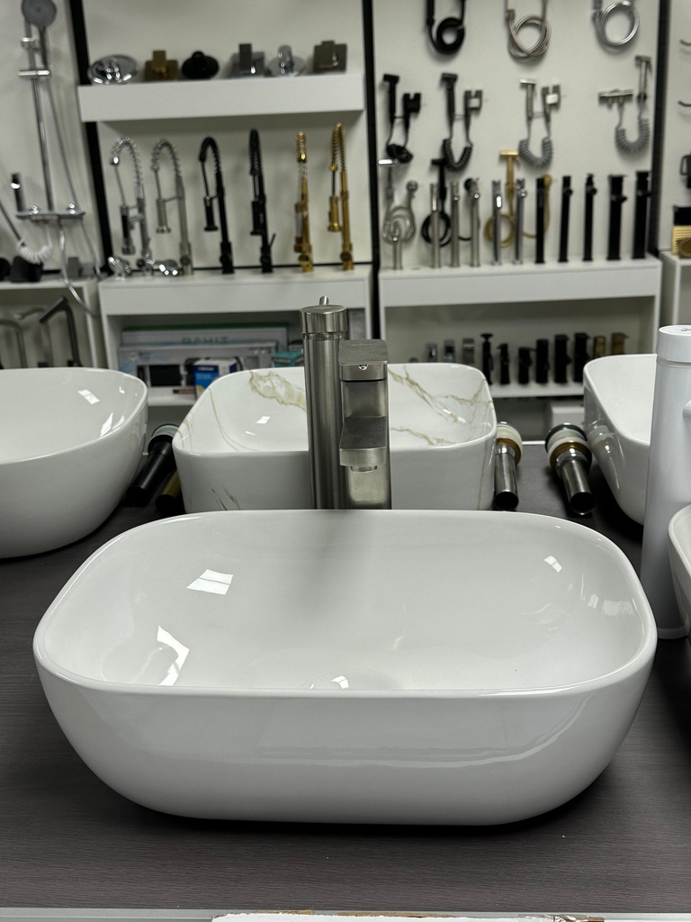 Lavamanos bowl blanco rectangular 45x33x14