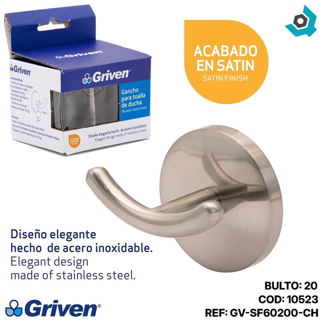 Gancho para toalla satin griven