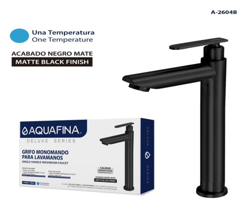 [A-2604B] Grifo individual para lavamanos bowl negro AF