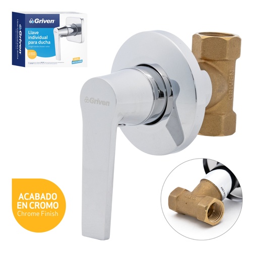 [a367-wa016a] Llave individual de palanca cromada griven