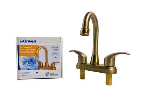 [gv-gf-1a] grido doble dorado de lavamanos griven