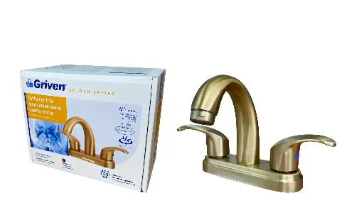 [gv-gf-1aa] Grifo doble dorada de lavamanos griven