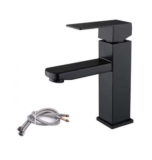 [nt-16302-7bk] Grifo monomando para lavamanos negra cuadrada BT