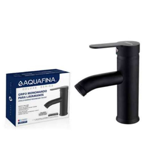 [a-5001b] Grifo monomando para lavamanos negro redondo AF