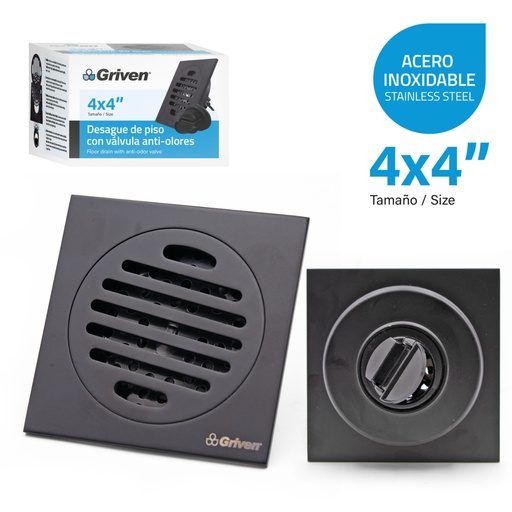 [a367-bl-15] desague de ducha negro anti olores