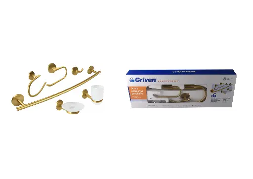 [gv-gh60200-sbs] Accesorios de baño dorados 6 pcs  griven