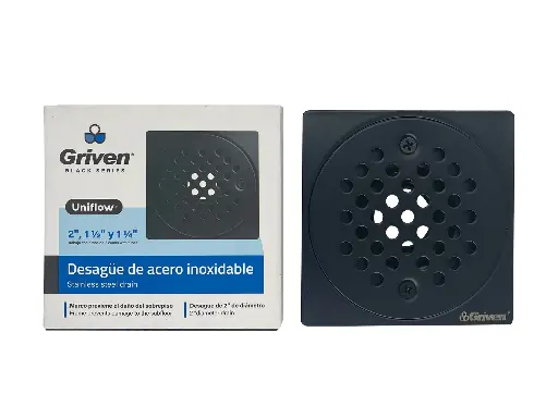 [gv-sd-10a1b] desague de ducha negro cuadrado huecos 