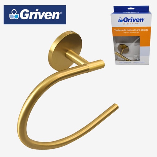 [gv-gh60200-tr] Toallero dorado de mano aro abierto griven