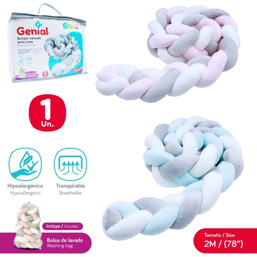 [gn-bdp01] Bumper trenzado para cunas genial
