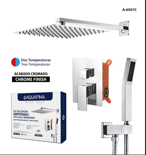 [a-6501c] Set de ducha empotrable cromado AF