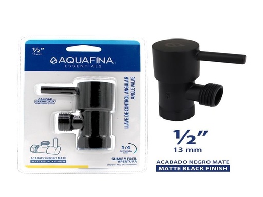 [a-v302b] Llave de angulo negra  1/2 x 1/2