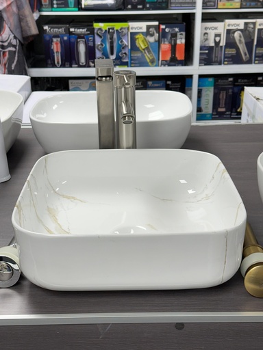 [9815] Lavamanos bowl  cuadrado marmoleado 38x38x14 