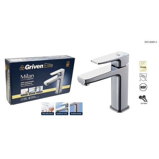 [grv-smsf-2] Grifo monomando para lavamanos satin Elite