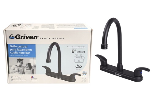 [gv-bf-1b] Grifo de fregador doble negro griven