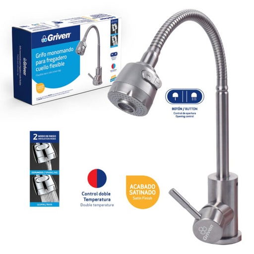 [a367-ssf-02] Grifo de fregador monomando flexible griven
