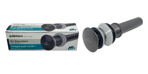 [gv-qhl220a-w] desague de lavamanos gun metal push botton sin rebosadero