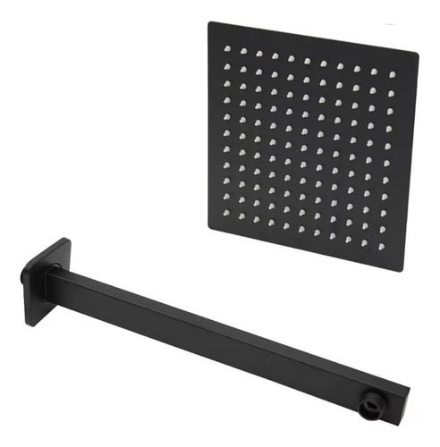 [gv-shb10-s] Regadera cuadrada negra 10" griven