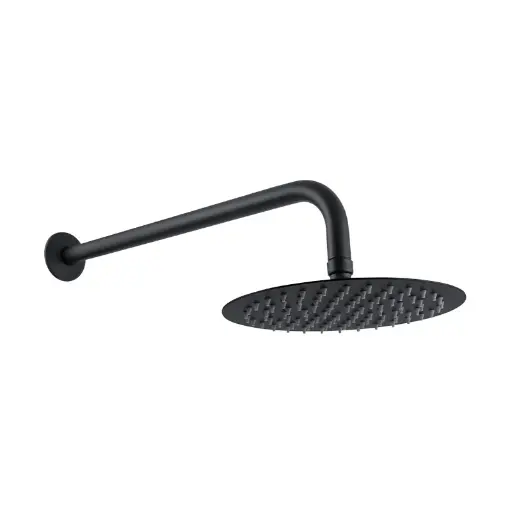 [gv-shb12-r] Regadera redonda negra 12" griven